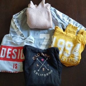 5 pieces bundle tops sweatshirts Girls size 10-12